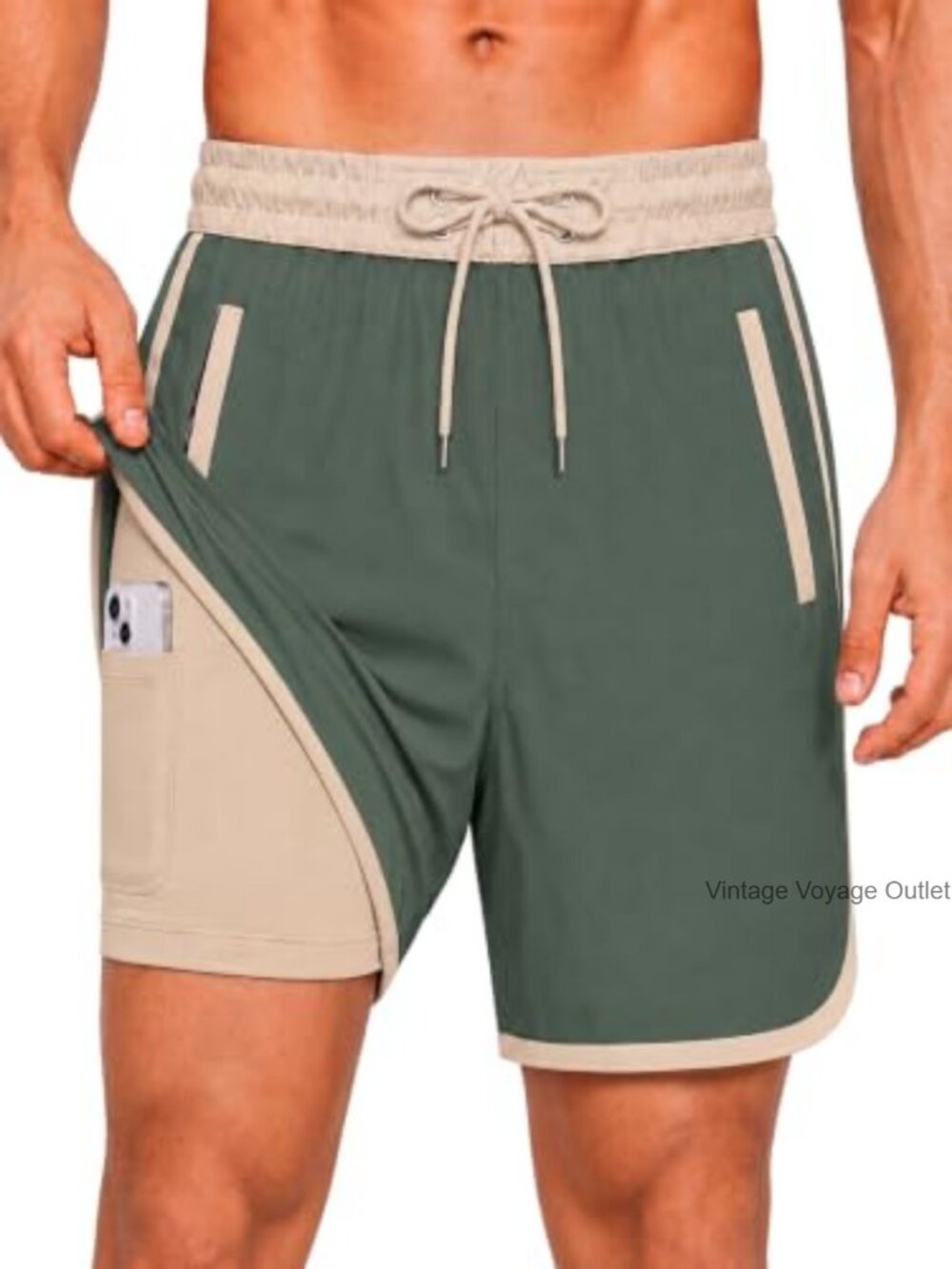 Men's Swim Trunks Board Shorts Quick-Dry with Compression Liner
